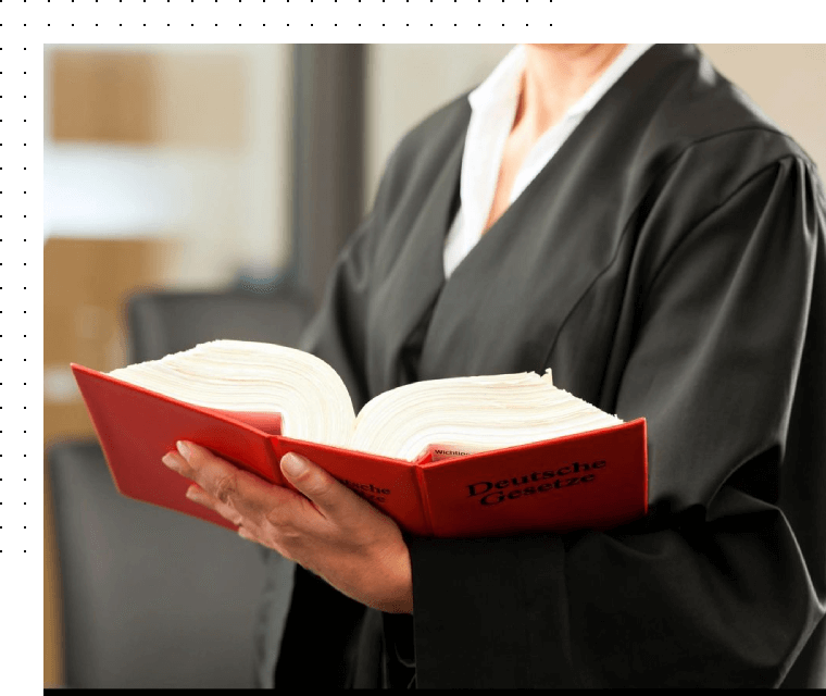 Lawyer reading law book