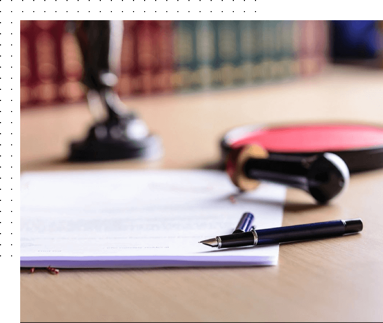 Documents on table